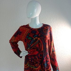 Chico's Paisley Button Down Blouse SZ 1